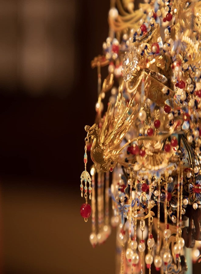 مو أحجية تاج العنقاء المعدنية ثلاثية الأبعاد من MU، طقم بناء نموذج تاج صيني قديم مرصع بالجواهر للبالغين، هدية عيد ميلاد أو زفاف أو ديكور منزلي - Image 5